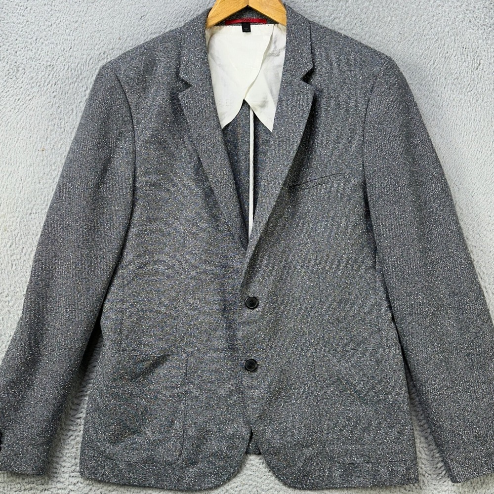 Hugo Boss Sports Coat Blazer Mens‎ 44R Gray 2 Button Pocket Long Sleeve Jacket